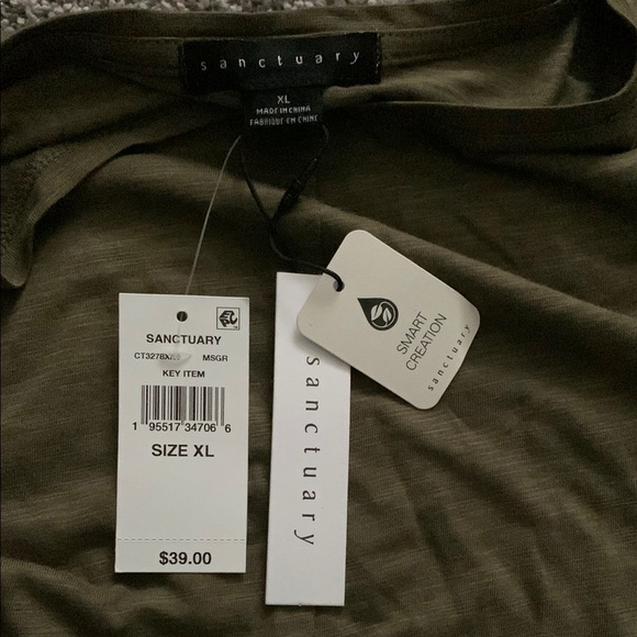 Sanctuary Olive Green Tank Top nwt - Picture 3 of 3